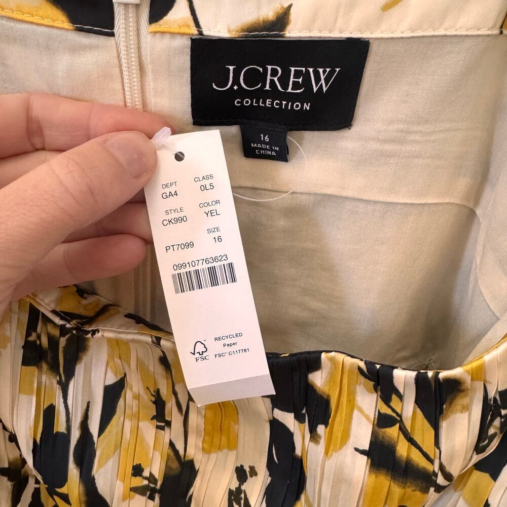 NWT J. Crew Collection Floral Ruched Maxi Dress in Luster Georgette CK990 Sz 16 - Picture 9 of 11
